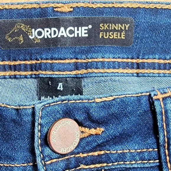 Jordache Jeans Skinny Dark Blue Intentional Fading Super Soft Size 31 - Picture 2 of 7